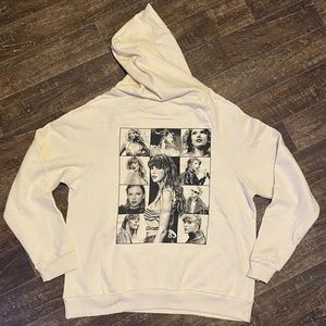 Taylor Swift The Eras Tour Beige Hoodie Size Large